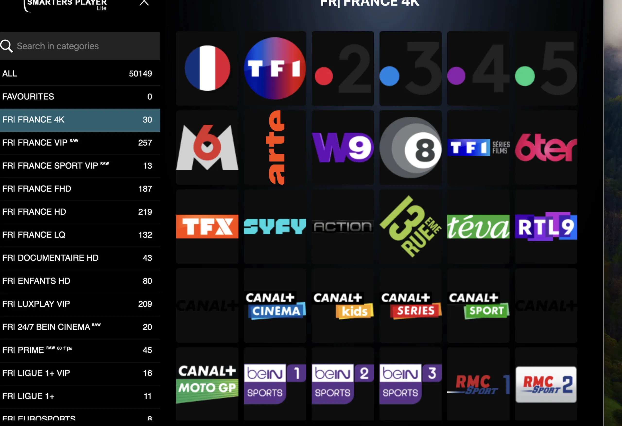 TrustView TV UK live TV channels — Sky Sports, TNT, BBC, ITV, Premier League